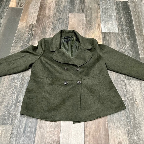 TALBOTS Olive Green Wool Stretch blazer jacket business career Made in italy 14 - Picture 4 of 10